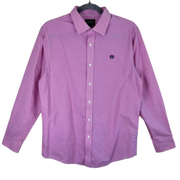 Lauren Ralph Lauren Pink White Checkered Long Sleeve Button Up Boy's Size 20 - Picture 1 of 6